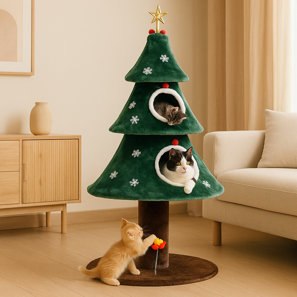 Christmas Cat Tower | Cave