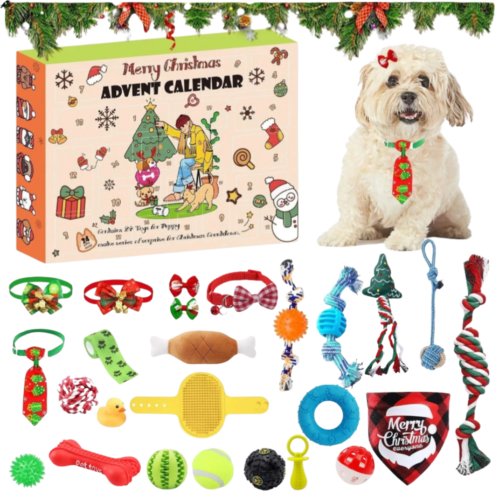24-Day Dog Advent Calendar | Interactive Christmas Toy