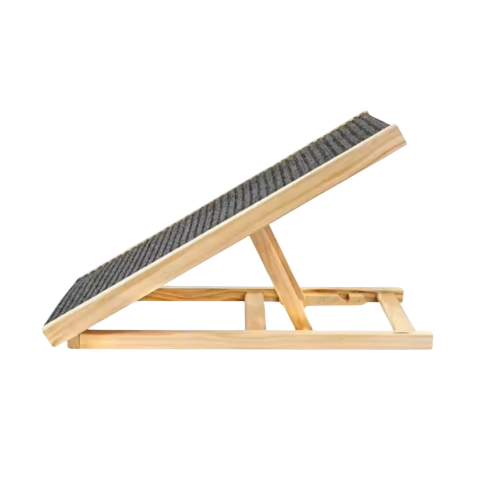 Adjustable Wooden Dog Ramp with Non-Slip Surface & Easy Storage - PawRampEase