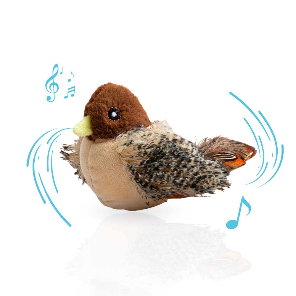 Interactive Cat Toy Moving & Chirping Bird Toy, USB Rechargeable