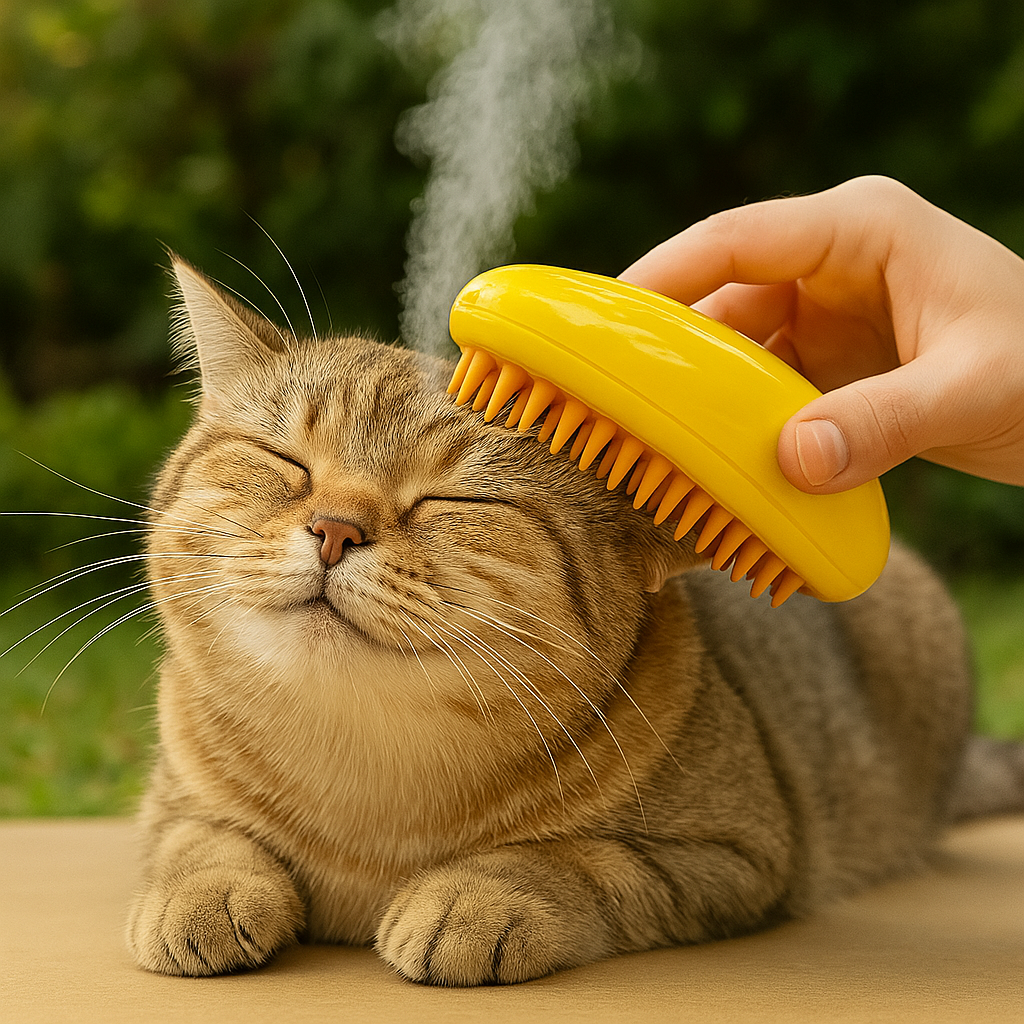 Steam Brush Cat Grooming Brush Relaxation & Less Shedding