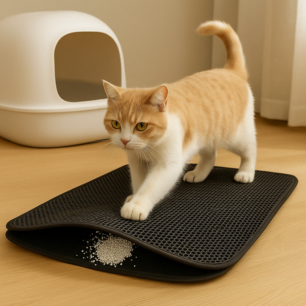Cat Litter Mat Dual Layer, Non-Slip & Waterproof Keeps Floors Clean