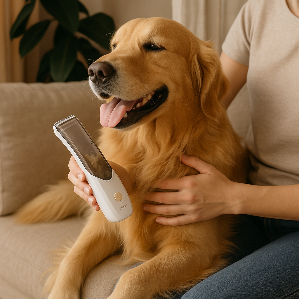 Rechargeable Dog Trimmer Cordless with Vacuum Function