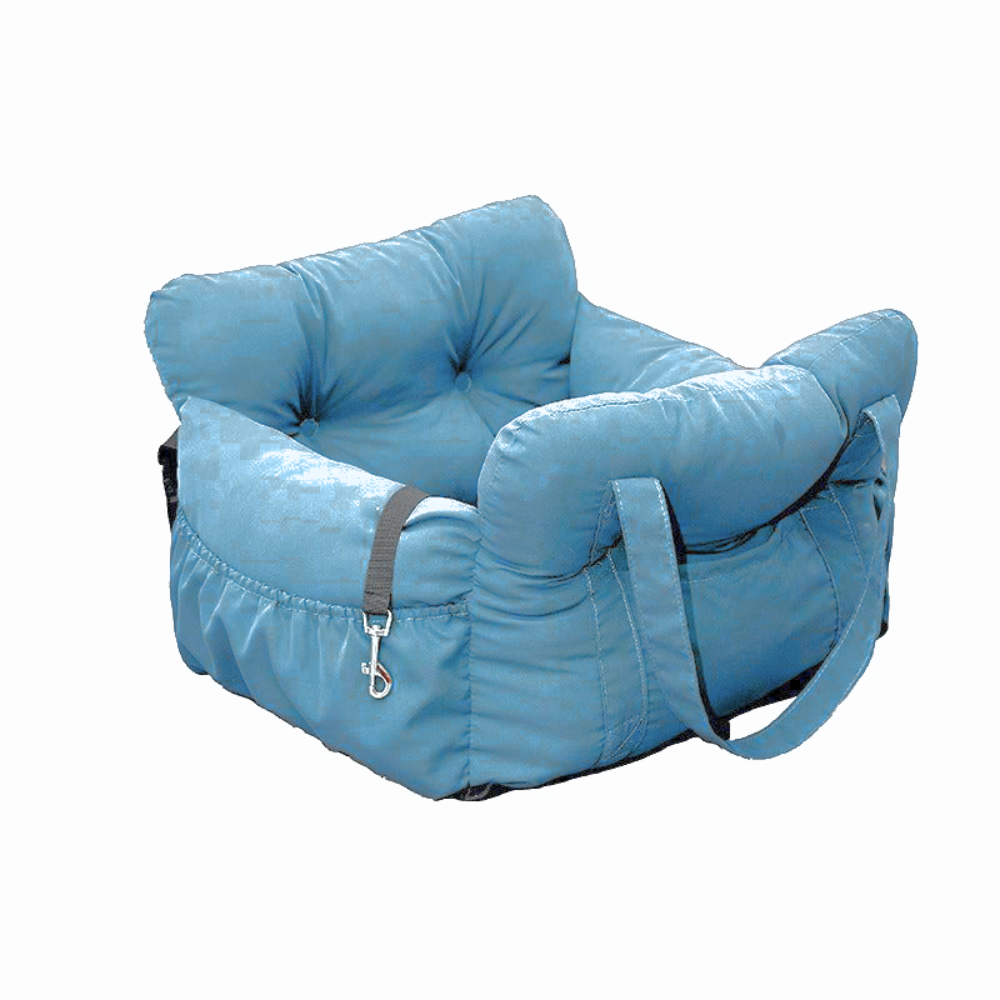 Dog Car Seat Luxury Travel Bed With Washable Cover & Harness Clip