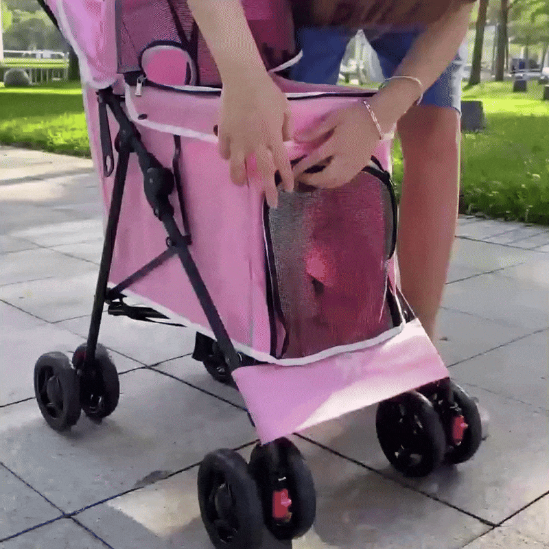 Opvouwbare Wagen Hondenbuggy Met Ademend Mesh & Comfortabel Zitgedeelte