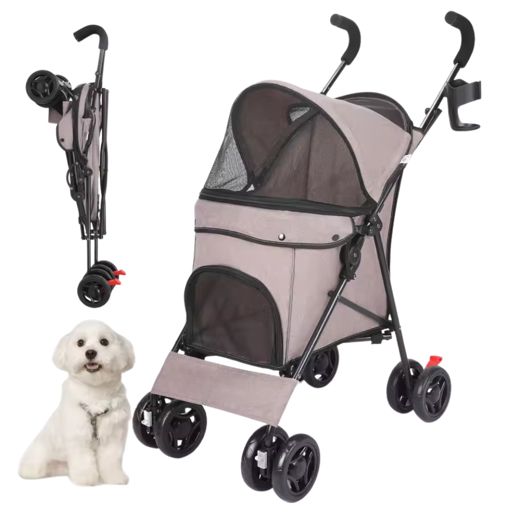 Opvouwbare Wagen Hondenbuggy Met Ademend Mesh & Comfortabel Zitgedeelte