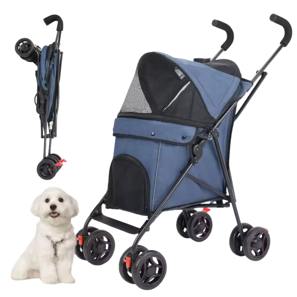 Opvouwbare Wagen Hondenbuggy Met Ademend Mesh & Comfortabel Zitgedeelte