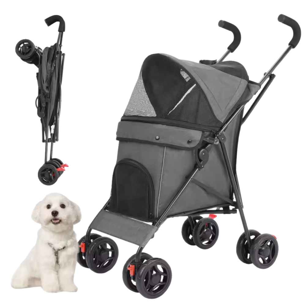 Opvouwbare Wagen Hondenbuggy Met Ademend Mesh & Comfortabel Zitgedeelte