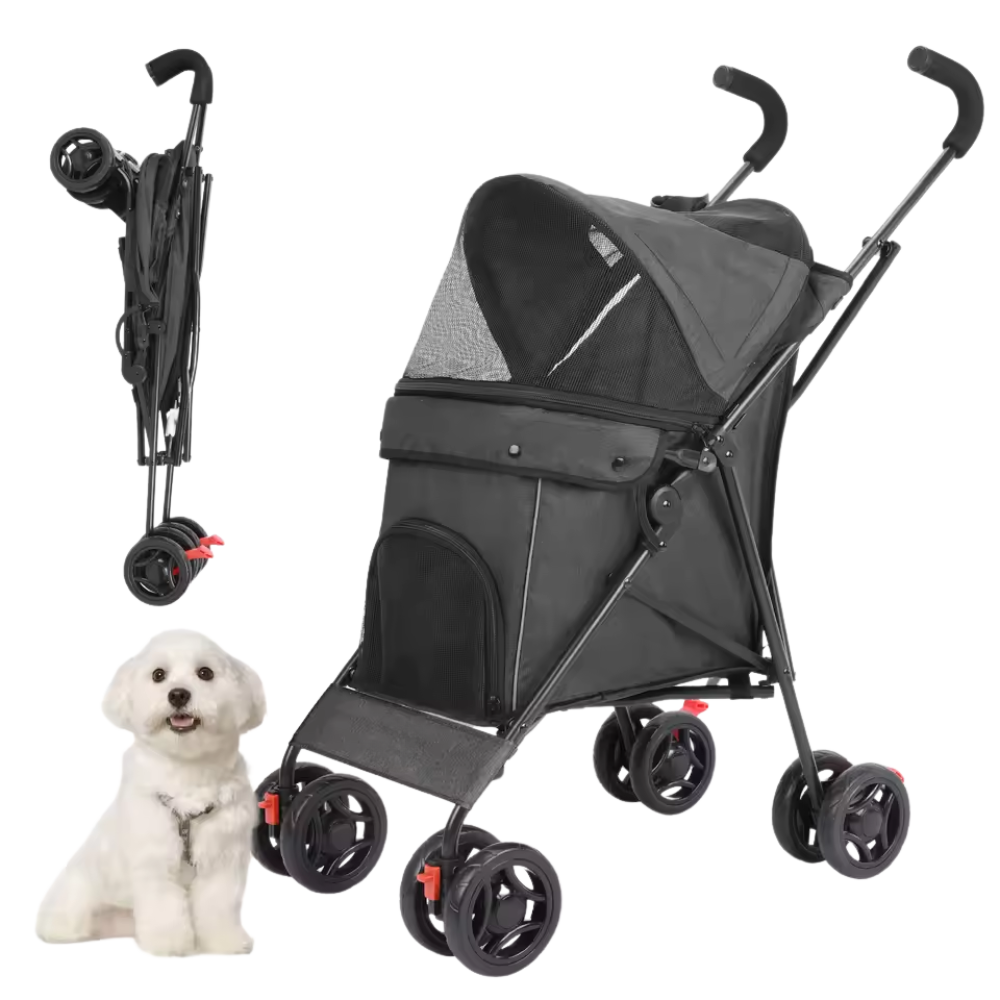 Opvouwbare Wagen Hondenbuggy Met Ademend Mesh & Comfortabel Zitgedeelte