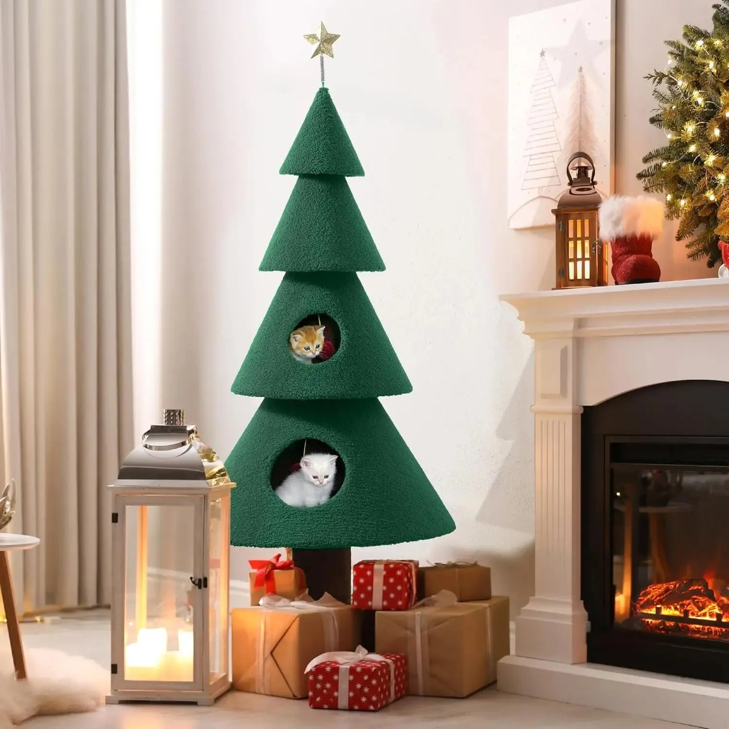 Cat Wooden Tower Tree | Scratch Friendly