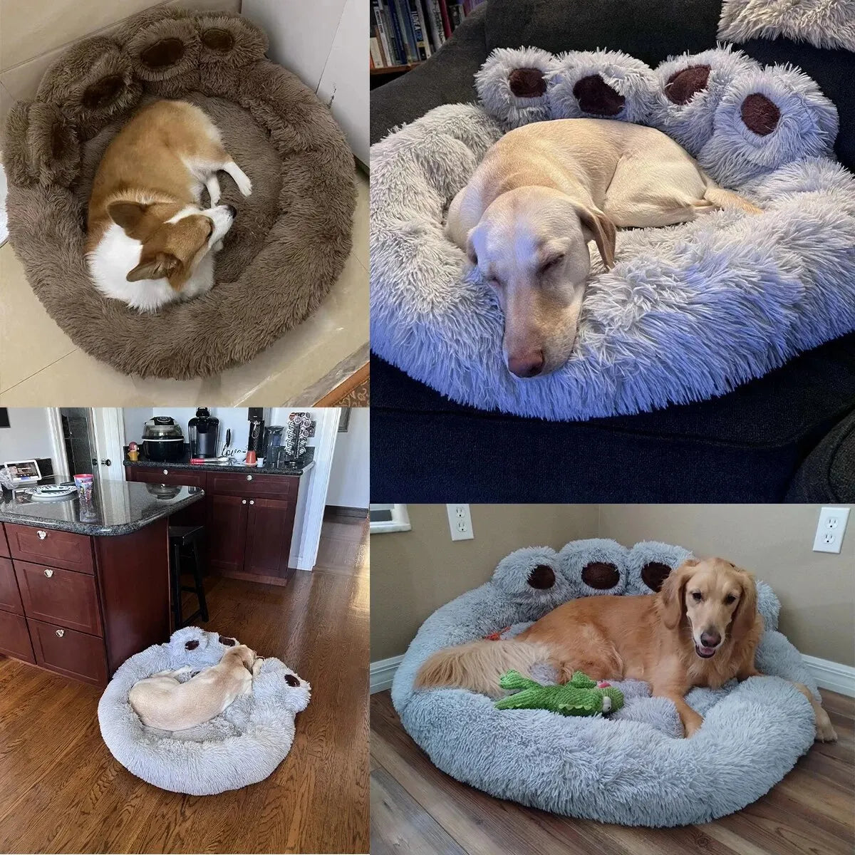 Honden Fluffy Poot Bed | Slaapbank