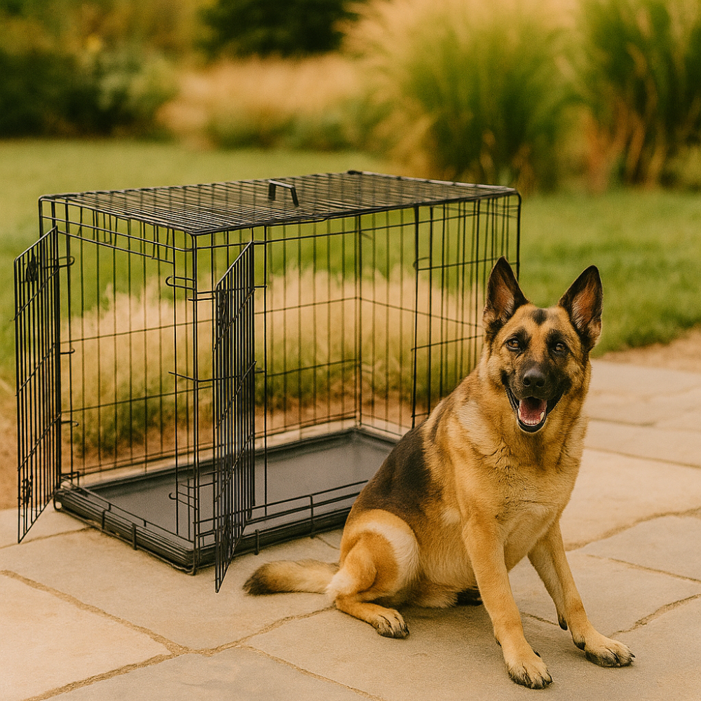 BenchMate - Metal dog crate