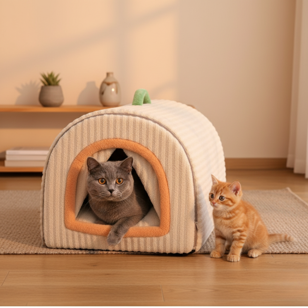 Draagbaar Kattenhuis Bed | Met Afneembaar Kussen