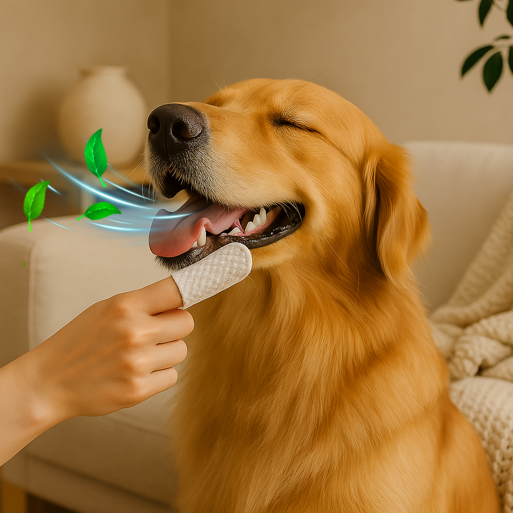 Dental Care Finger Dog Dental Wipes Remove Plaque & Freshen Breath Naturally