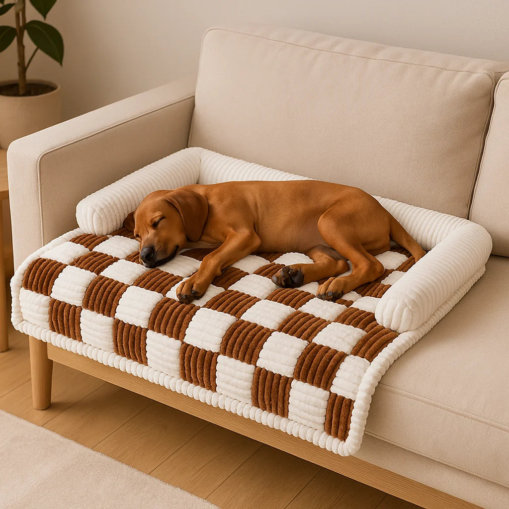 Soft Dog Mat Plush Cushion Protects Furniture From Scratches, Hair & Stains