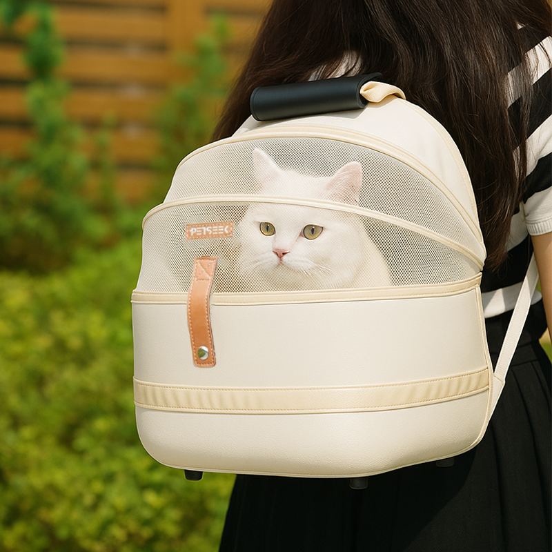 Cat Carrier Pet Travel Basket Pet Travel Bag 90° Open Design & Breathable Mesh