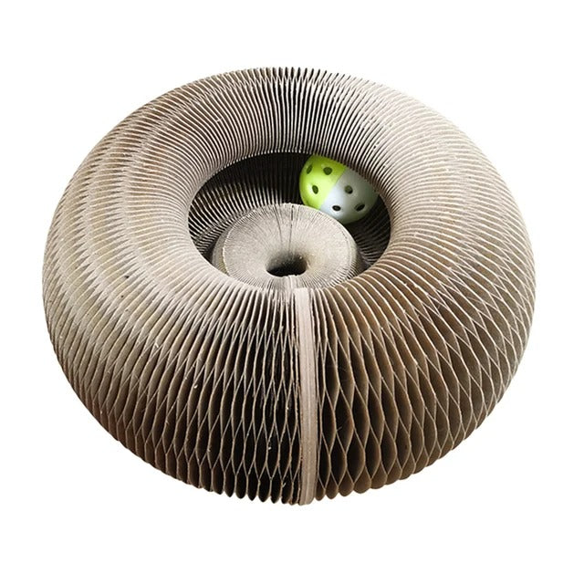 Cat Toy Adjustable Design with Ball & Organic Scratch Surface