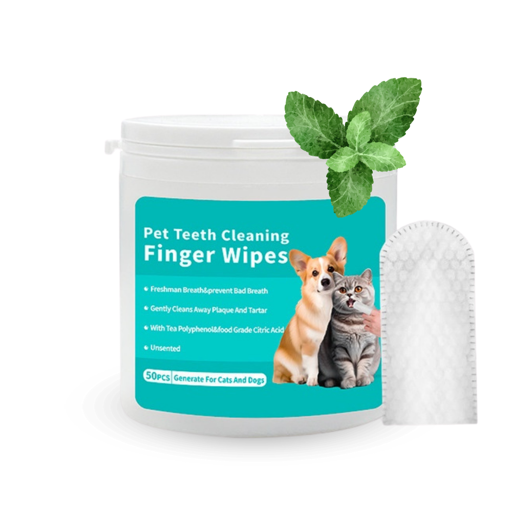 Dental Care Finger Dog Dental Wipes Remove Plaque & Freshen Breath Naturally