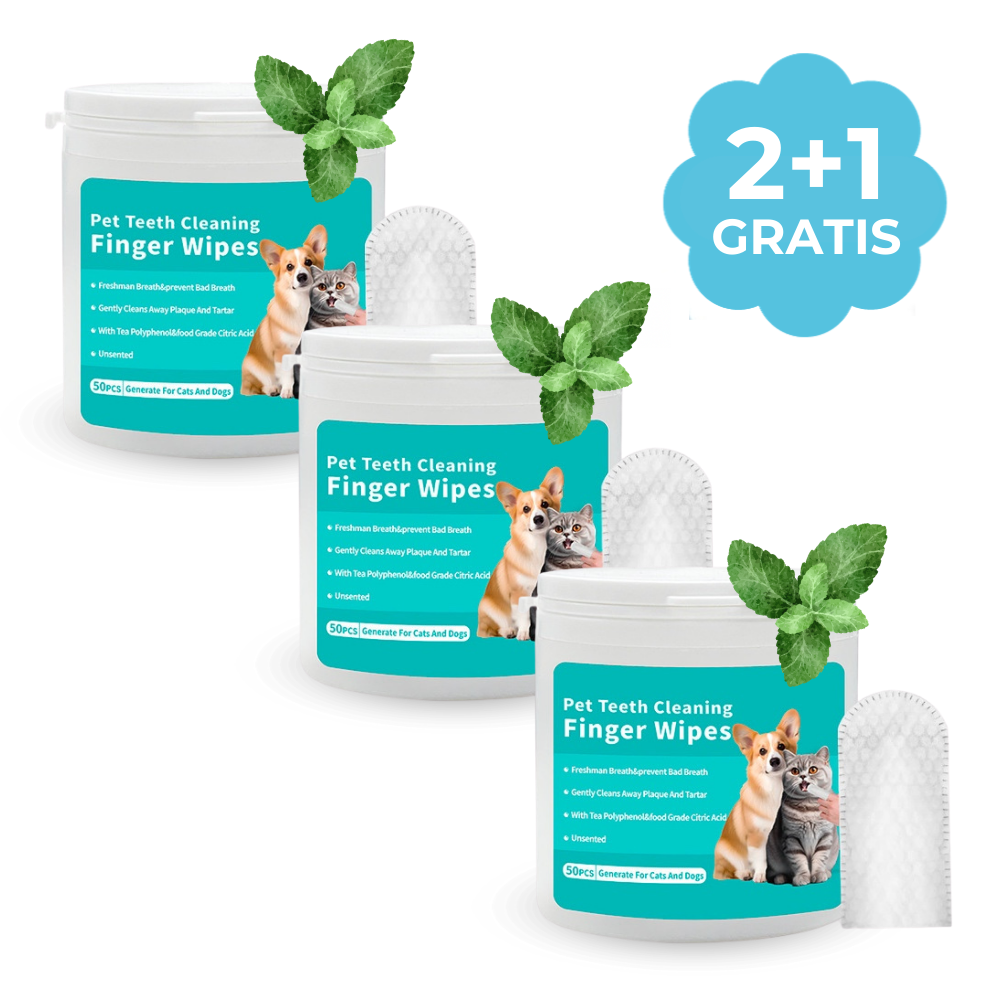 Dental Care Finger Dog Dental Wipes Remove Plaque & Freshen Breath Naturally