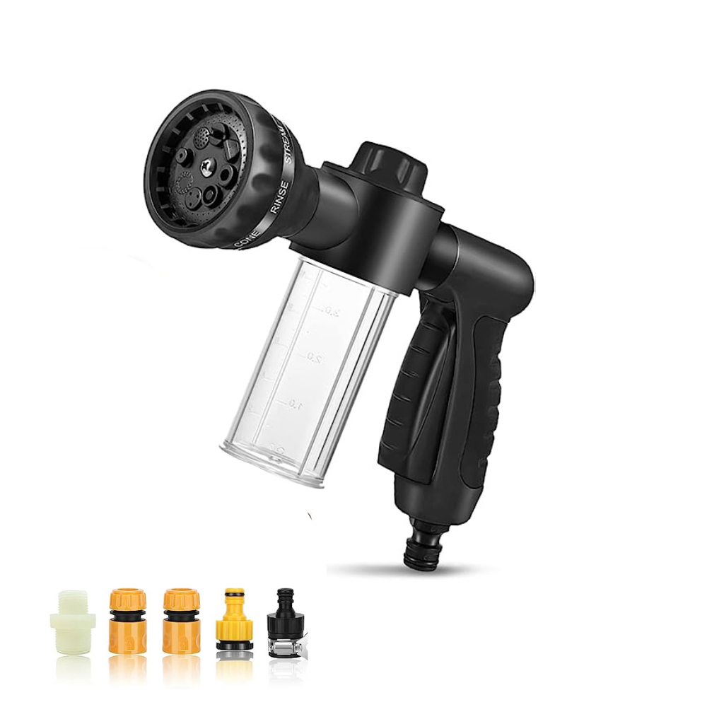 Dog Shower Sprayer with Soap Dispenser & 8 Spray Modes