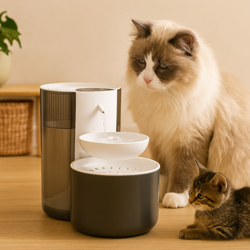 Silent Cat Fountain with 3L Capacity Ultra-Clean Drinking Water with Gentle Flow and Advanced Filtration – HydraFlow