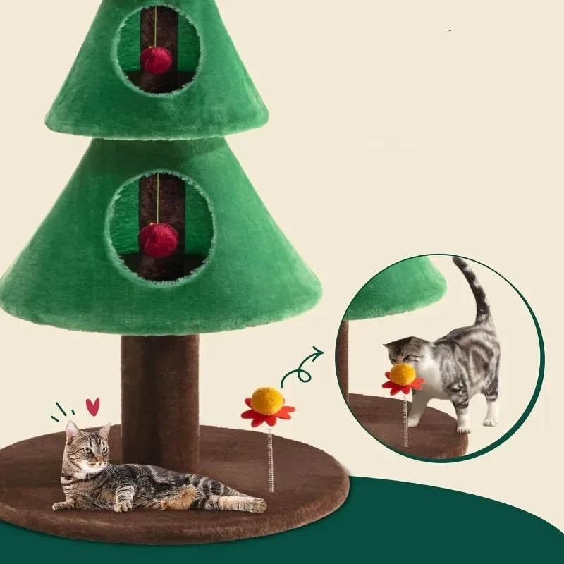 Cat Wooden Tall Tree | Scratch-Friendly Tower