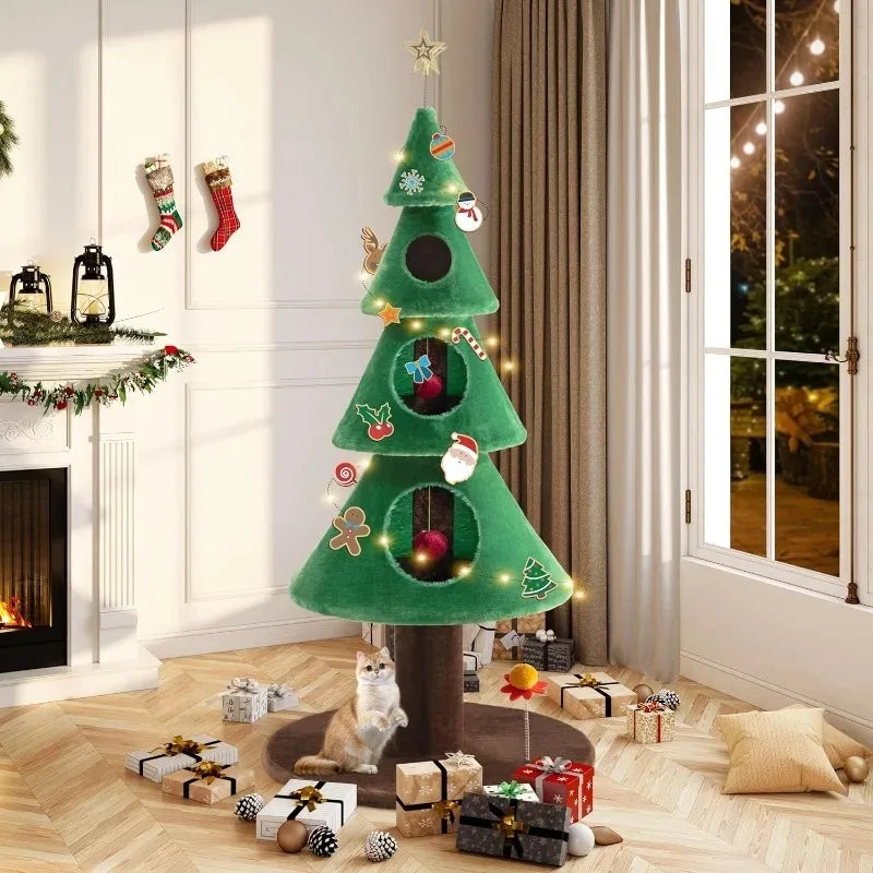 Cat Wooden Tall Tree | Scratch-Friendly Tower