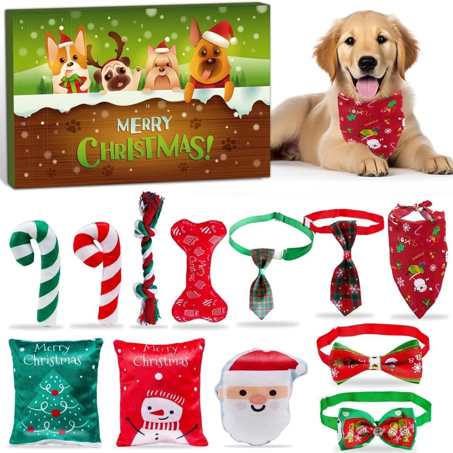 12-Day Dog Advent Calendar | Festive Toy Treats for Dogs