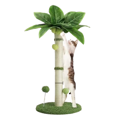 Cat Tree Scratching Post Made of Coconut Rope Durable Compact Cat Tree - PawHaven