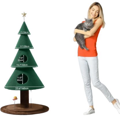 Cat Wooden Tower Tree | Scratch Friendly
