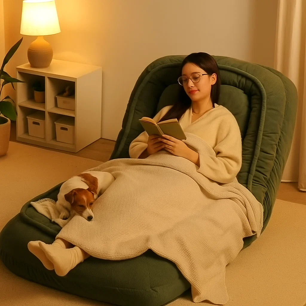 Giant Dog Bed for Humans Supersoft Cuddle Nest with Full Body Support - CouchiePuff