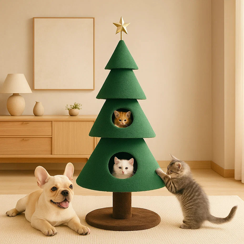 Cat Wooden Tower Tree | Scratch Friendly